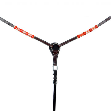 Red Rawhide Horse Western leather Breast Collar Brown